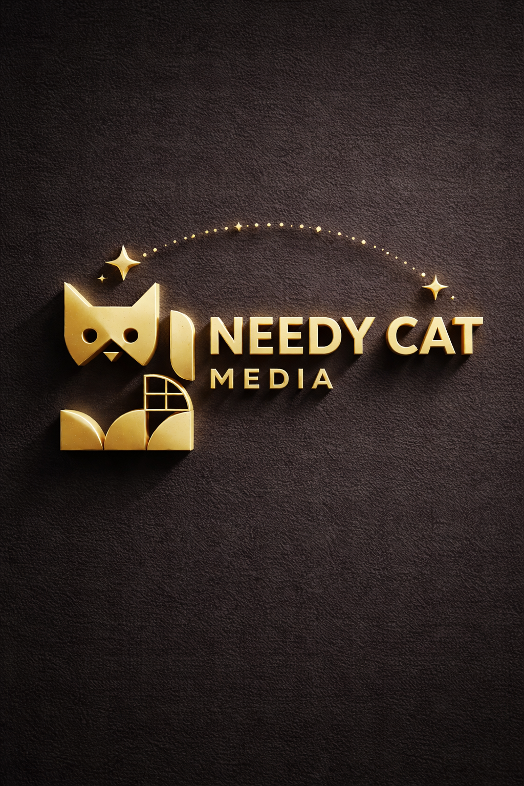 Needy Cat Media 3D original logo concept created in 2026